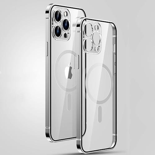 Handy Hülle Handyhüllen Für iPhone 16 15 14 Pro Max Plus 13 12 Pro Max Mit Magsafe Unterstützt kabelloses Laden Stoßfest Metall Image