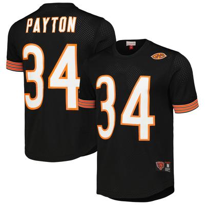 Schwarzes Mesh-Oberteil mit Namen und Nummer ehemaliger Spieler der Chicago Bears von Mitchell & Ness Walter Payton für Herren Image