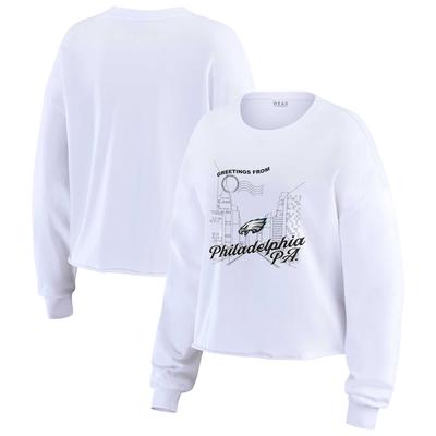 Women's WEAR by Erin Andrews Weißes Philadelphia Eagles Postkarten-Kurzarm-Top Image