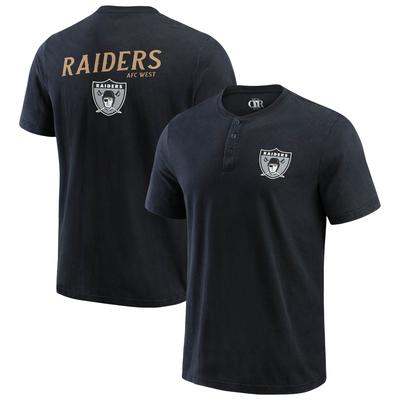 Schwarzes, gewaschenes Henley-T-Shirt der Las Vegas Raiders für Herren aus der Darius Rucker Collection von Fanatics Image