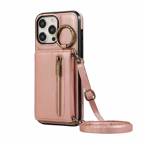 Handy Hülle Handyhüllen Für iPhone 17 Pro Max 17 Air 16 15 14 Pro Max Plus 13 12 11 Pro Max Mini Rückseite Mit Ständer Ringhalter Reisverschluss Retro TPU PU-Leder Image