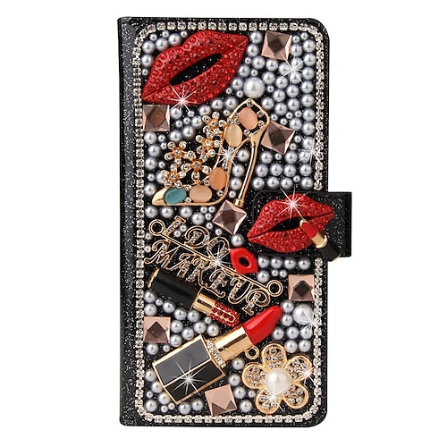 Handy Hülle Handyhüllen Für iPhone 17 Pro Max 17 Air 16 15 14 Pro Max Plus 13 12 11 Pro Max Mini Brieftaschenhülle Flip-Cover Vollschutz Bling Glitzer glänzend Stoßfest PU-Leder Image