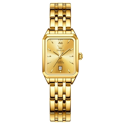 Olevs Luxusmarke Damenuhren Gold Edelstahl wasserdicht Datum weibliche Armbanduhren Armbanduhr 5616 Image