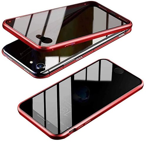 Handy Hülle Handyhüllen Für iPhone 17 Pro Max 17 Air 16 15 14 Pro Max Plus 13 12 11 Pro Max Mini Magnetische Adsorption Vollschutz Beidseitig Anti-Spionage Gehärtetes Glas Image