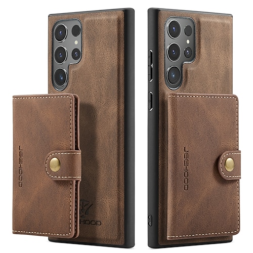 Handy Hülle Handyhüllen Für Samsung Galaxy S26 Ultra Plus S25 S24 S23 S24 FE S22 S21 Ultra Plus S20 A55 5G A35 5G Rückseite Mit Ständer Magnetisch Unterstützt kabelloses Laden Retro TPU PC PU-Leder Image