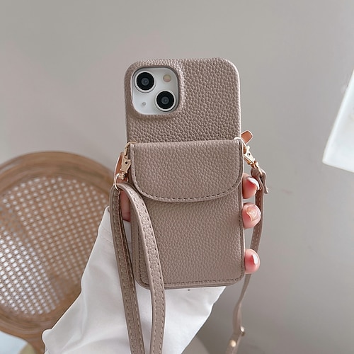 Handy Hülle Handyhüllen Für iPhone 17 Pro Max 17 Air 16 15 14 Pro Max Plus 13 12 11 Pro Max Mini Brieftaschenhülle mit Trageriemen Kartenfach Stoßfest Retro PC PU-Leder Image