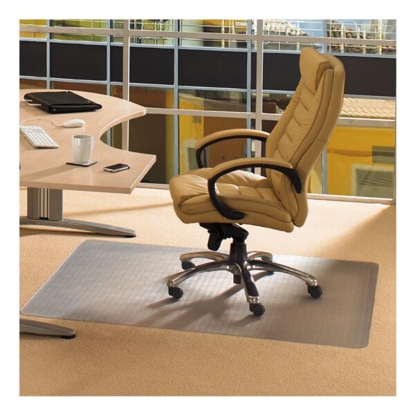 FLOORTEX Bodenschutzmatte 134x115 cm, rechteckig, für niederflorigen Teppichboden transparent, 115 cm Image