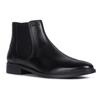 Chelseaboots GEOX "U GLADWIN", Herren, Gr. 41, schwarz, Leder, Textil, elegant, Schuhe Businessschuh Chelseaboots Stiefelette, Stiefelette mit Gummizug und Blockabsatz