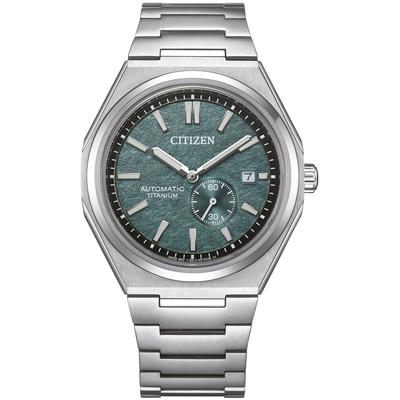 Automatikuhr CITIZEN, silber (titansilberfarben, grün), Armbanduhren, Damen, Armbanduhr, Herrenuhr, Damenuhr, Titan, Saphirglas, bis 10bar wasserd. Image