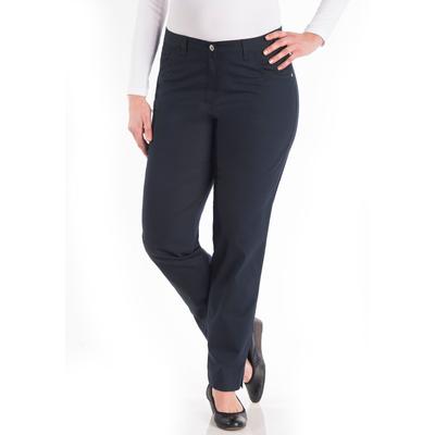 Chinohose KJBRAND "Betty Chino", Damen, Gr. 48 (24), K-Gr, blau (dunkelblau), Web, Obermaterial: 60% Baumwolle, 37% Polyamid, 3% Elasthan, casual, bequem knöchellang, Hosen, mit Komfortbund Image