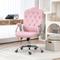 TEMU Home Office Chair, Velvet Computer Chair, Button Tufted Desk Chair With Swivel Wheels, Adjustable Heightand Tilt Function, Pink