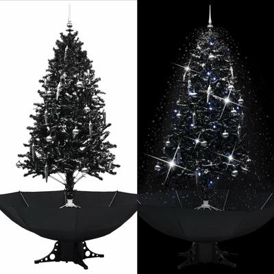 Vidaxl - Schneiender Weihnachtsbaum mit Schirmfuß,Kunstbaum Schwarz 190 cm pvc