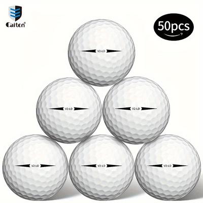 TEMU Brand New Caiton Two-layer Long Distance Golf Balls, 50 Pcs - Affordable And , Practice And Casual Play Image