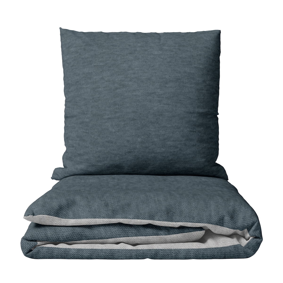 Leonado Vicenti Bettwäsche Set Baumwolle Jersey 155x220 cm Anthrazit Hellgrau Melange mit Reißverschluss, 4 teilig Image