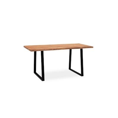 Schreibtisch FineBuy Akazie Massivholz Metall Bürotisch Computertisch Baumkante Image