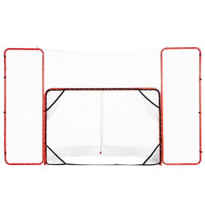 Hockey Goal with Backstop and Targets Street Steel Hockey Net White/Red