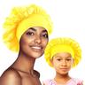 Lot de 2 bonnets en satin, bonnets en soie, bonnets pour dormir, bonnets de nuit en soie à large bande élastique, bonnets de nuit en soie doux et respirants pour dormir