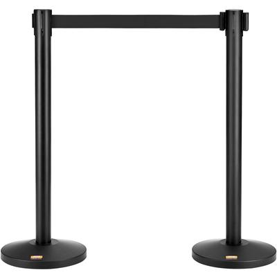 Crowd Control Stanchions, Crowd Control Barriers, Carbon Steel Baking Painted Stanchion Queue Post - 2-Pack