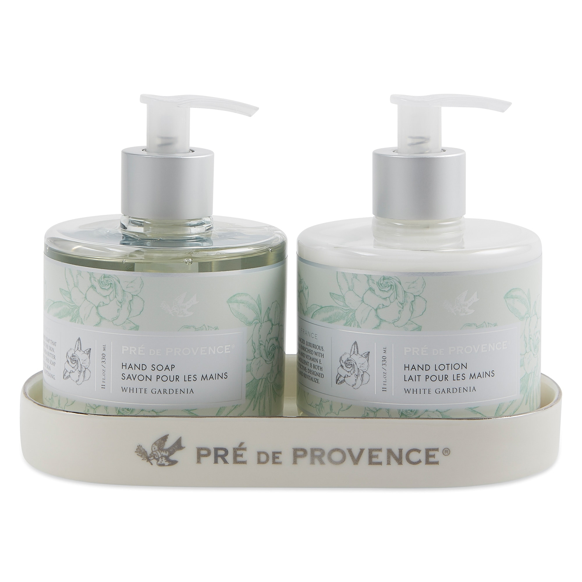 Pre De Provence Hand Soap And Lotion With Caddy White Gardenia (Wg) - White Gardenia