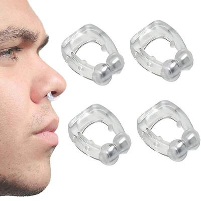 4 PCS Silicone Magnetic Anti Snore Stop Snoring Nose Clip Sleep Tray Sleeping Aid