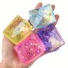 4pcs Aurora Malt Gum Ice Cubes - Relax Squishy Toys For Kids Adults, Slow Rebound Tofu Texture