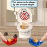 Shooting Poop Family Fun Game - Gag Toys Practical Jokes with 1 Toilet, 2 Agile Launchers, 6 Soft Plastic Toy Poops, Sound Effects, Fast and Crazy Gameplay for Kids