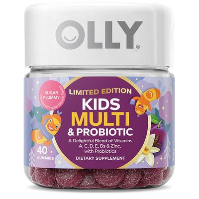 OLLY Kids Multi & Probiotic - Limited Edition - Vitamins A, C, D, E, Bs & Zinc with Probiotics - Sugar Plummy Flavor