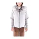 Moorer, Light Jackets, female, White, S, Short Wool Cape with Detachable Down Pegasus