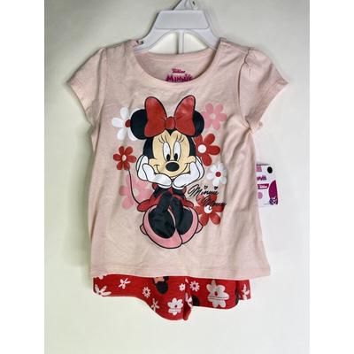 Disney Matching Sets | Disney Minnie Mouse Girls 2 Piece Shorts And Top T-Shirt Outfit Set Girls 3t New | Color: Pink/Red | Size: 3tg