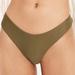 J. Crew Swim | J. Crew Army Green Curved-Waist Cheeky Bikini Bottom Medium Nwt High Cut Swim | Color: Green/Tan | Size: M