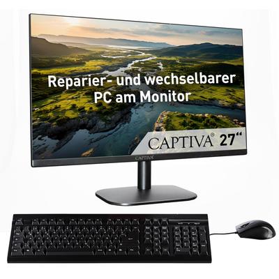 CAPTIVA All-in-One PC "All-In-One Power Starter I85-057", schwarz, Microsoft Windows 11 Pro (64 Bit), 16 GB RAM 500 GB SSD, Computer