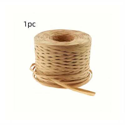 TEMU 200m Roll Of Raffia Fiber Paper Craft Ribbon, 8x9cm Kraft Paper Rope For Diy Projects, Gift Wrapping & Decorative Tags - Christmas, Easter, Weddings & Valentine's Day