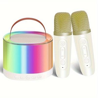 TEMU Karaoke Machine Mini Portable Bt Speaker With Wireless Microphone Set