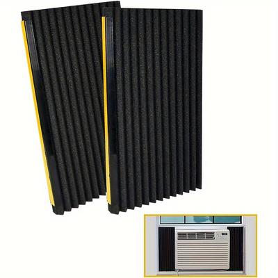 TEMU Window Air Conditioner Foam Insulation Panels,ac Side Insulating Panel Kit,2pcs,black, 17in High X 9in Wide X 7/8in Thick