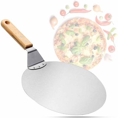 Dolaso - Ausverkauf Edelstahl-Pizzaschieber mit Holzgriff, Pizzaschieber für Pizzastein,