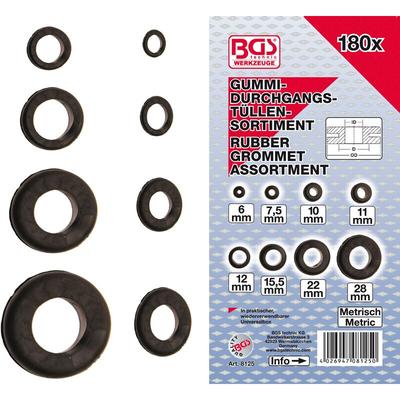 Bgs Technic - Gummi-Durchgangstüllen-Sortiment metrisch 180-tlg.