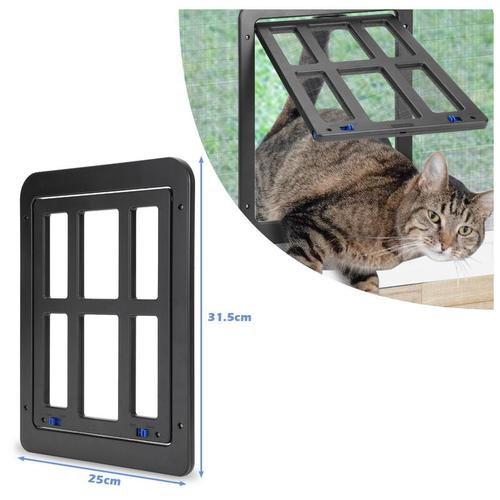 Katzenklappe Katzentür Magnet-Verschluss Hundeklappe für Insektenschutz Ca 25x31.5cm - Schwarz