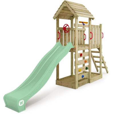 Stelzenhaus Klettergerüst JoyFlyer mit Rutsche, Kletterturm mit Sandkasten, Leiter & Spiel-Zubehör Image