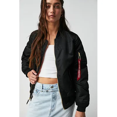 Alpha Industries Ma-1w Jacket at Free People in Black, Size: XS
