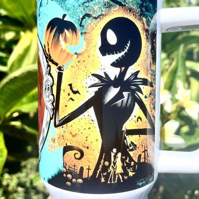 Disney Kitchen | Custom Made Disney Nightmare Before Christmas Tumbler Brand New 40 Oz Double Wal | Color: White | Size: Os