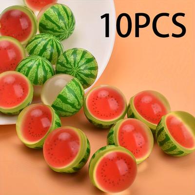 TEMU 10pcs Watermelon Bouncing Balls - 32mm Solid -shaped Toys For , Outdoor Play & Party Favors