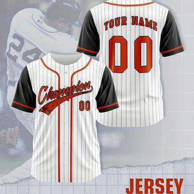 TEMU Personalized Men's Baseball Jersey - Customizable With Name & Number, Breathable Polyester, Sports Training, Running & Casual Wear