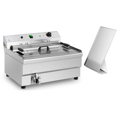 Royal Catering - Fettbackgerät Edelstahl Friteuse Fritteuse Fritöse Kaltzone Ablage 9000 w 30 l Image