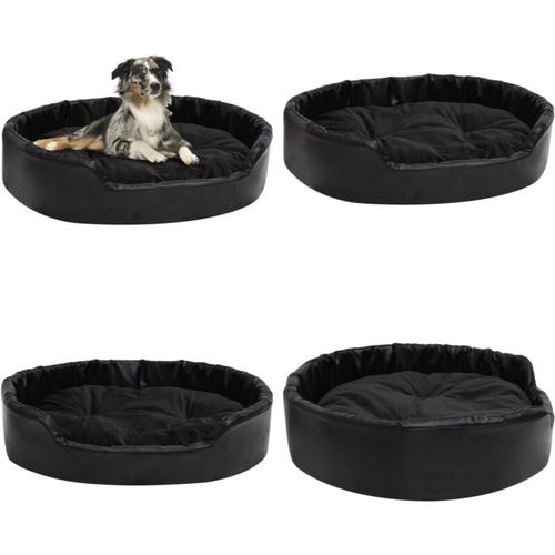 Hundebett Schwarz 90x79x20 cm Plüsch und Kunstleder - Hundebett - Hundebetten - Home & Living