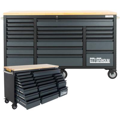 Baumarktplus - Werkstattwagen Deluxe xxl Anthrazit unbestückt 160 x 91 cm 20 Schubladen Werkbank Image