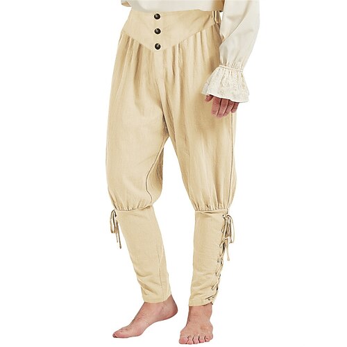 Herren Baumwollhosen Tapered Hose Hose Freizeithose Tasche Kordelzug Einfach Komfort Atmungsaktiv Party Bühne Ferien Hawaiianisch Boho Armeegrün Schwarz Image