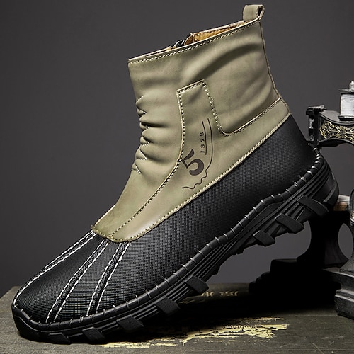 Wasserdichte taktische Stiefel im Militärstil für Herren – strapazierfähige, rutschfeste Outdoor-Stiefeletten zum Wandern und als Schutz bei winterlichem Wetter Image