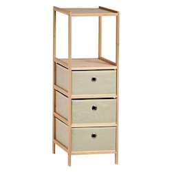 San Ignacio KIPIT - Regal 2 Ablagen und 3 Schubladen Holz 89 x 32 x 26 cm Beige Image