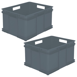 Keeeper ECO Bruno - 2 Stück Eurobox XXL Aufbewahrungsboxen 52x43x28 cm 54 l Grau Image