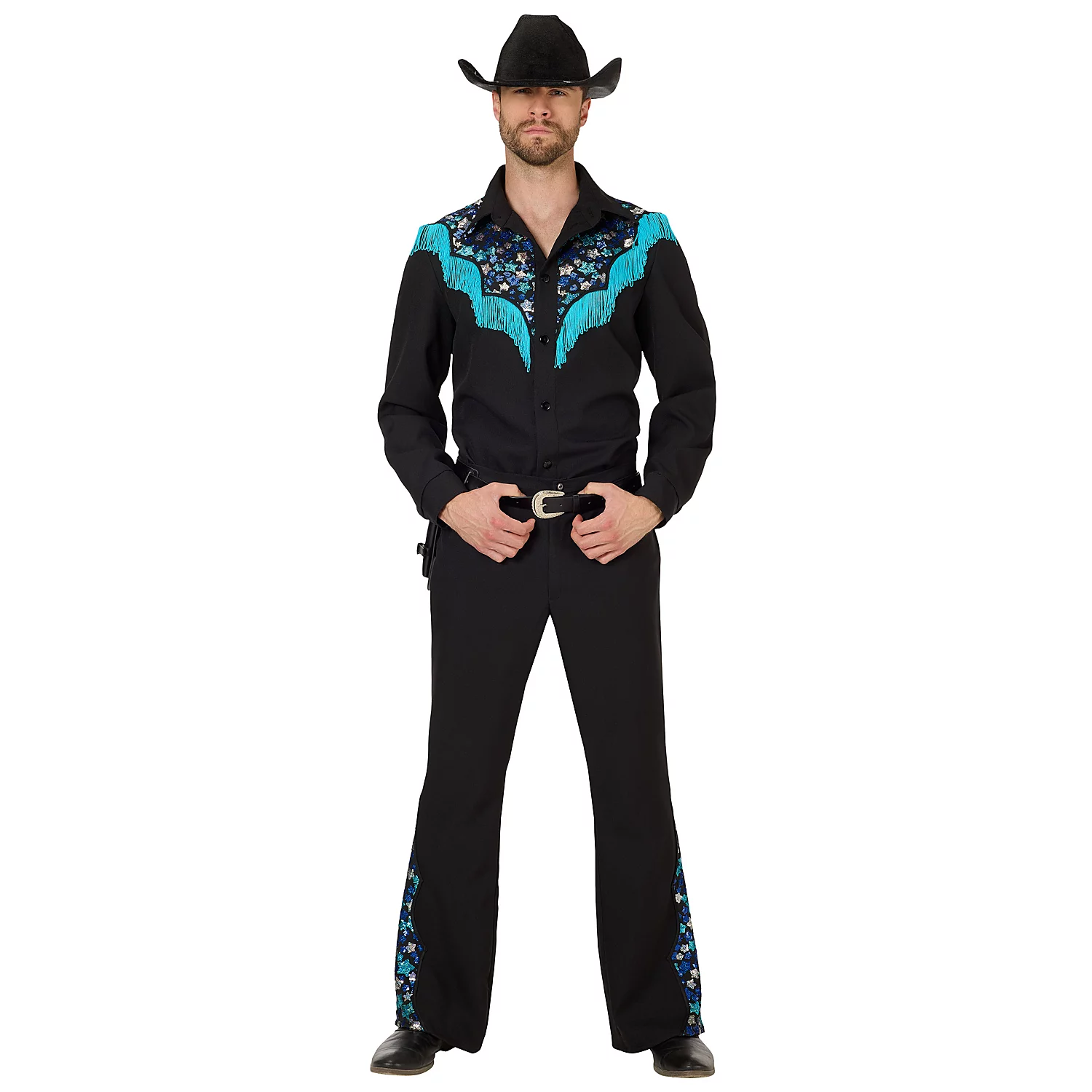 butttinette Kostüm Cowboy für Herren, schwarz/blau Image